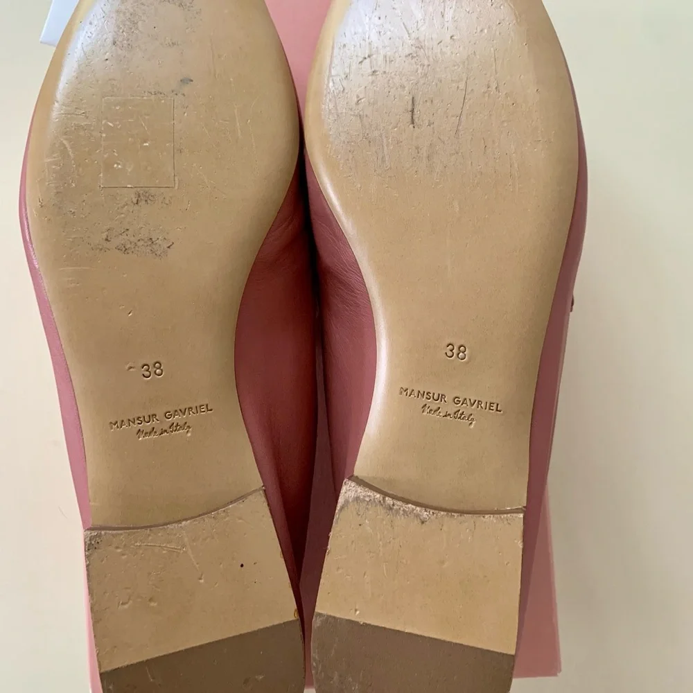 Mansur Gavriel Blush  Lamb Classic Loafers, size 38/US 7.5 - Picture 5 of 9